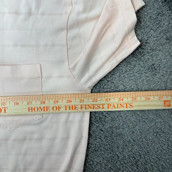 Vtg Classic by Palmland Polo Shirt Mens Medium Peach Banded Bottom Collared Golf - Picture 6 of 10